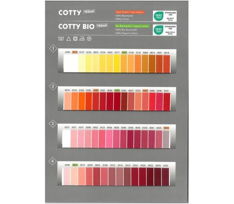 Cotty og Cotty Bio farvekort